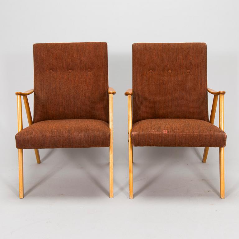 Ilmari Lappalainen, a pair of 1950s '2452' armchairs for Asko, Finland.