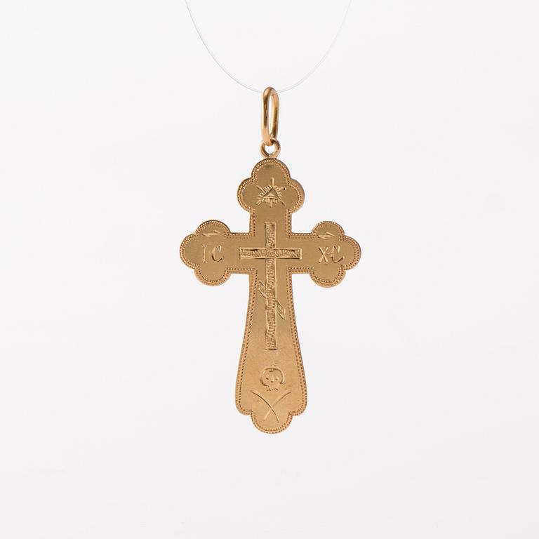 KORS, 18K guld. Anders Johan Holming, Tavastehus 1904. Vikt ca 3,8 g.