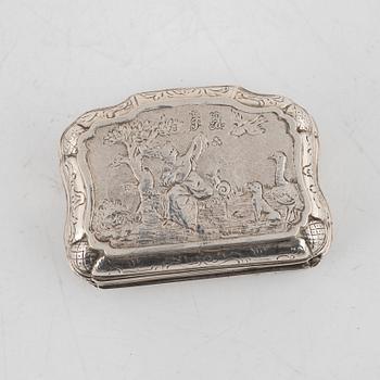 Dosa, silver, Frankrike 1700-tal. Rokoko.