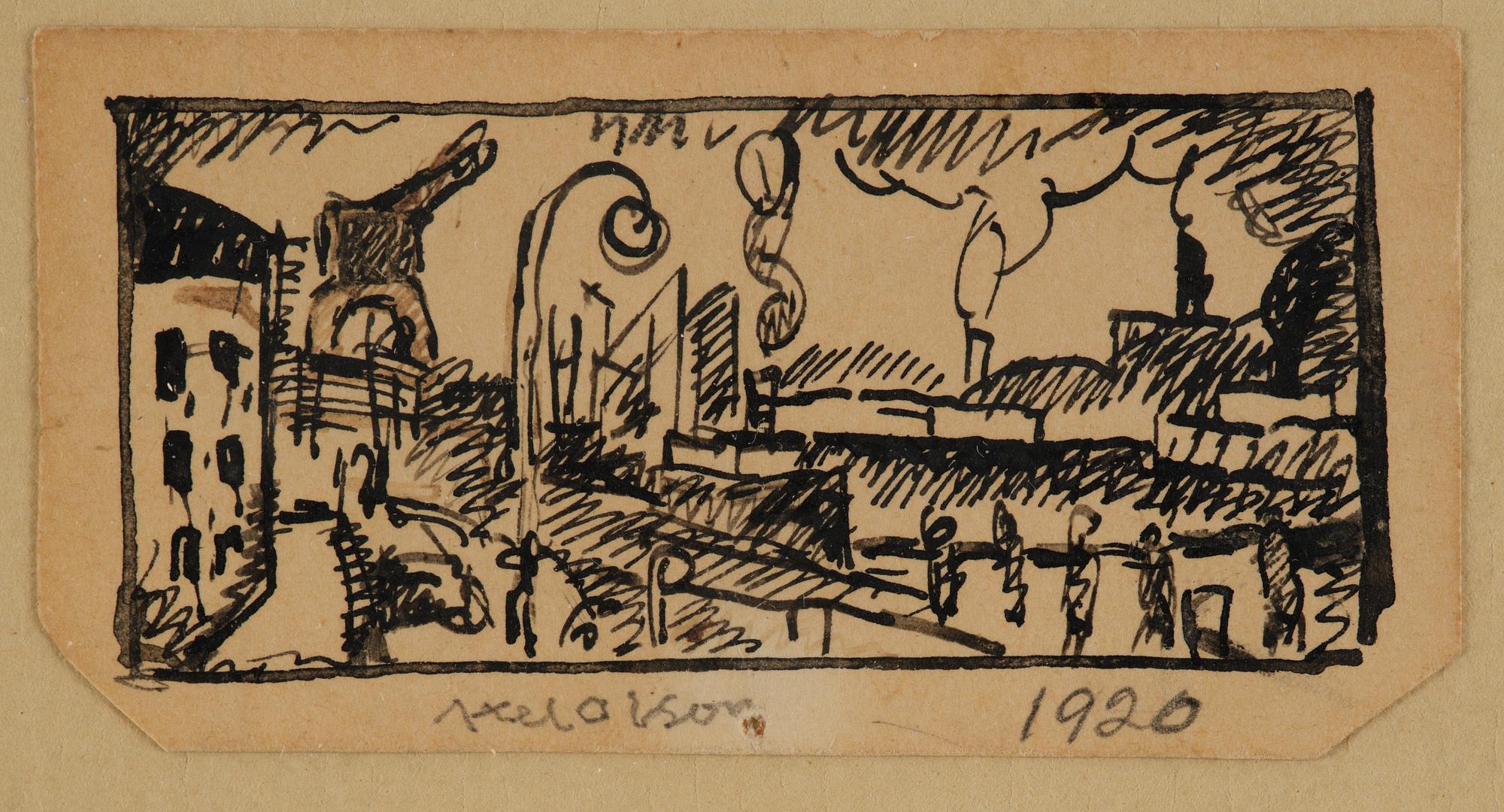 Axel Olson, A portrait and a harbour scene.