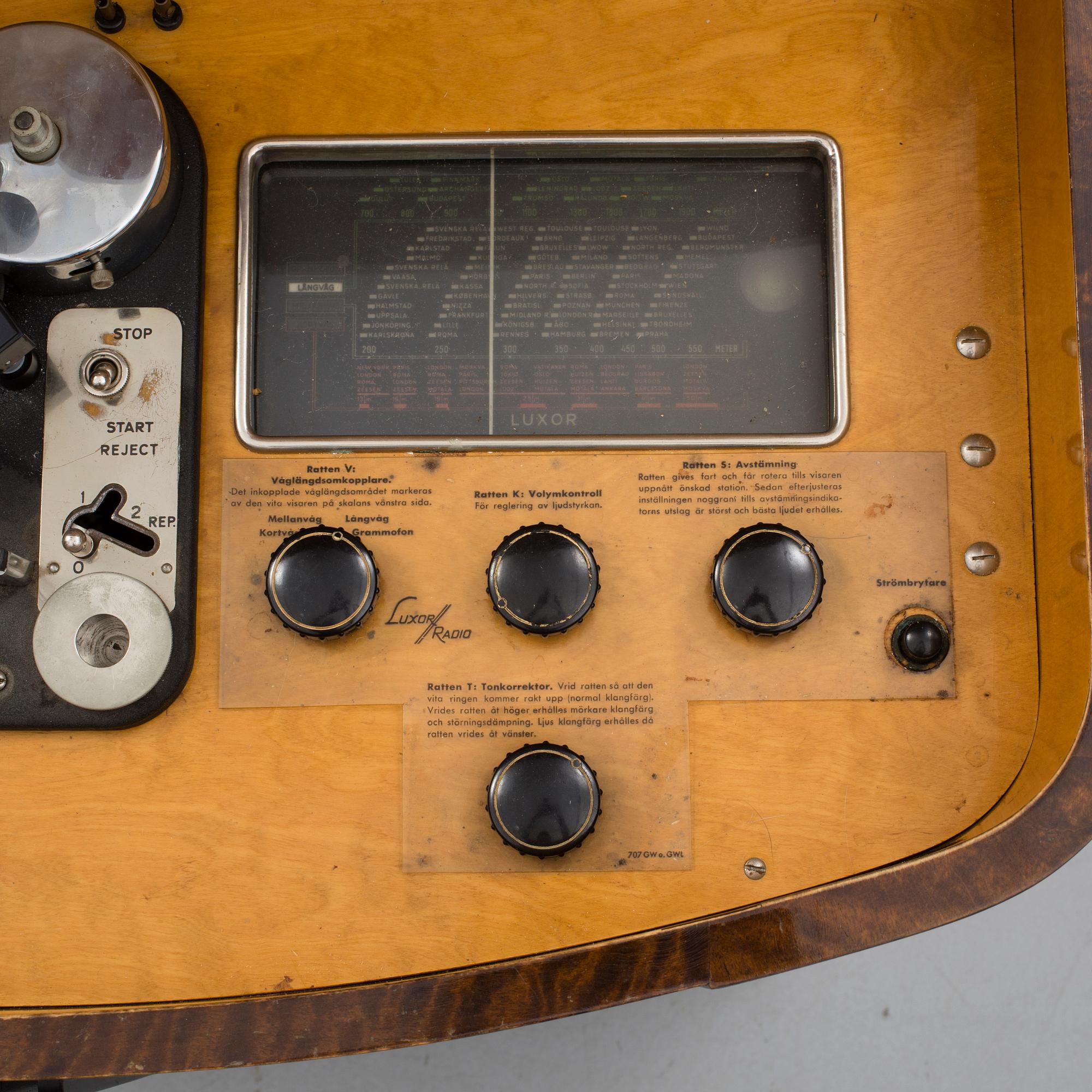 RADIOGRAMMOFON, Luxor, 1940-tal.