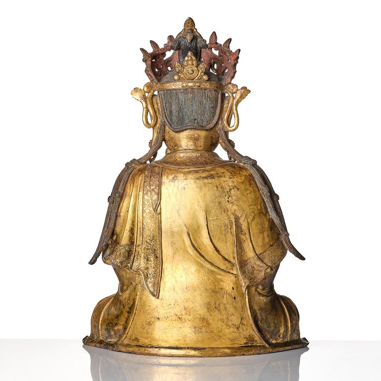 Bodhisattva, förgylld brons. Mingdynastin (1368-1644).