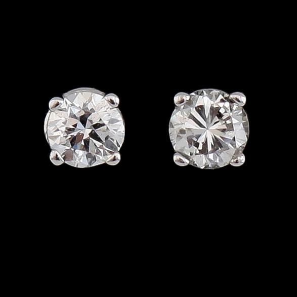 ÖRHÄNGEN, 1 par, 10K vitguld, briljantslipade diamanter tot ca 0.20 ct.