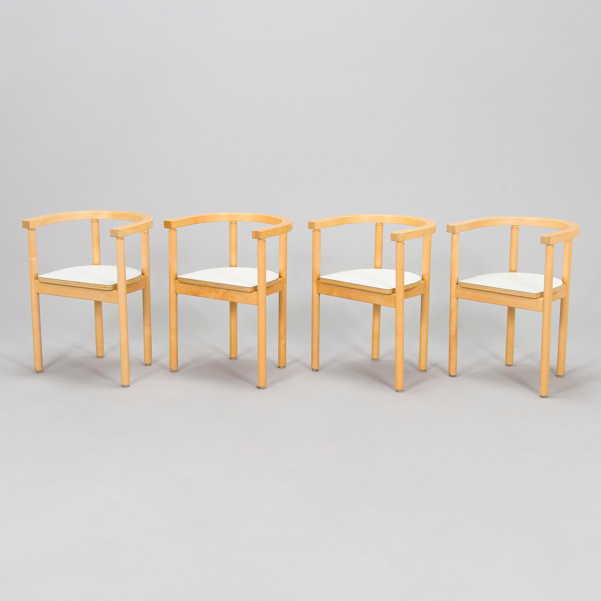 Ben af Schultén, a set of four late 20th century children's chairs, Artek, Finland.