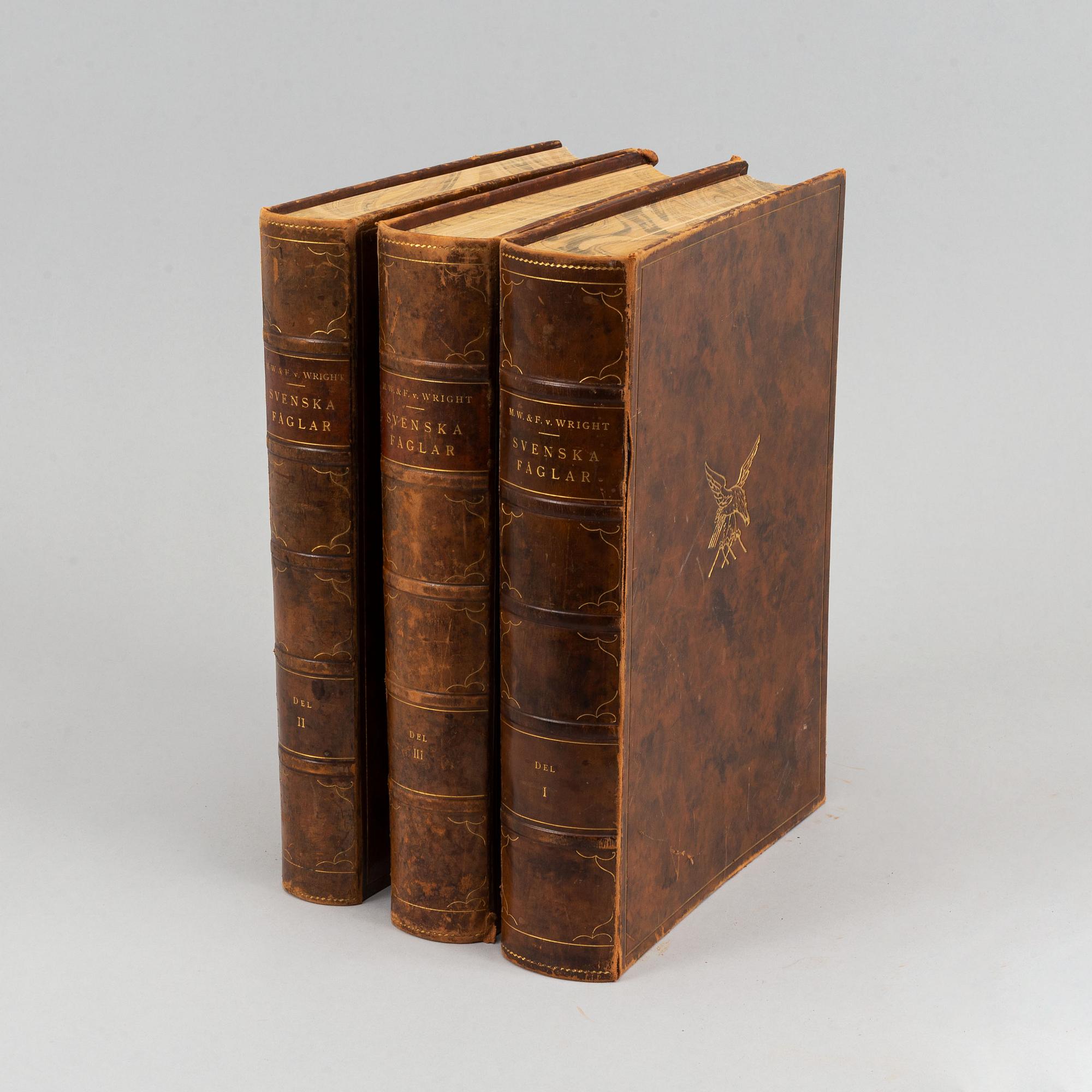 The von Wright brothers, three volumes "Svenska Fåglar", Börtzells tryckeri AB, Stockholm, 1927-1929.