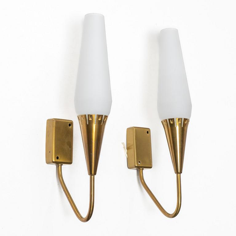 Harald Notini, Vägglampor, ett par, modell 8831, Böhlmarks, 1950-tal.