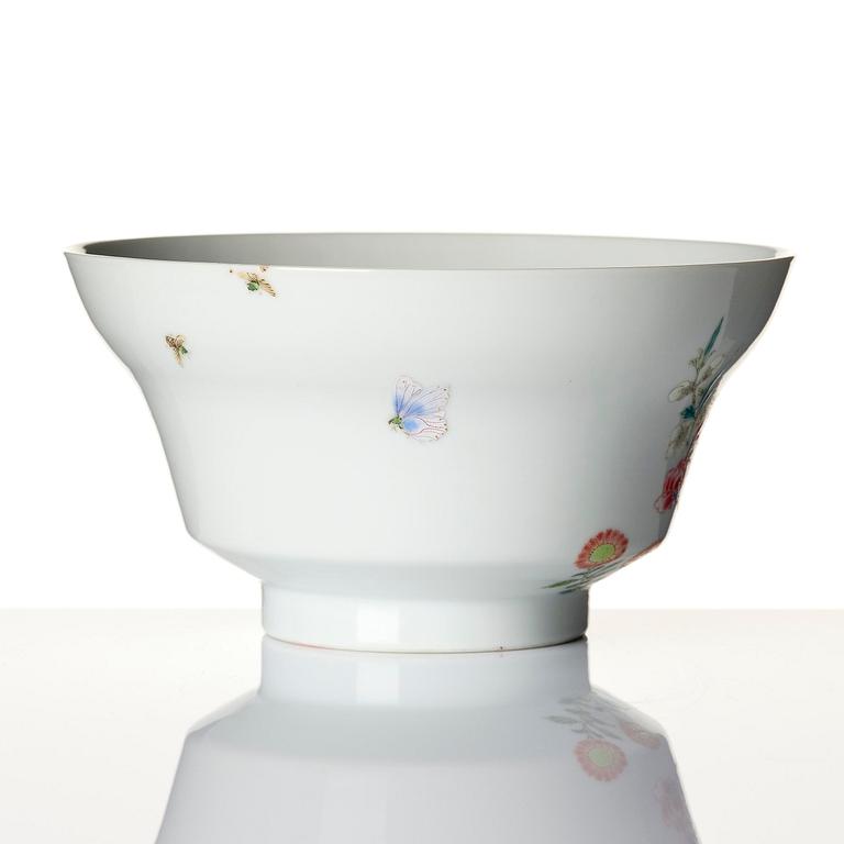 A fine famille rose ''prunus and magnolia' bowl, Qing dynasty.