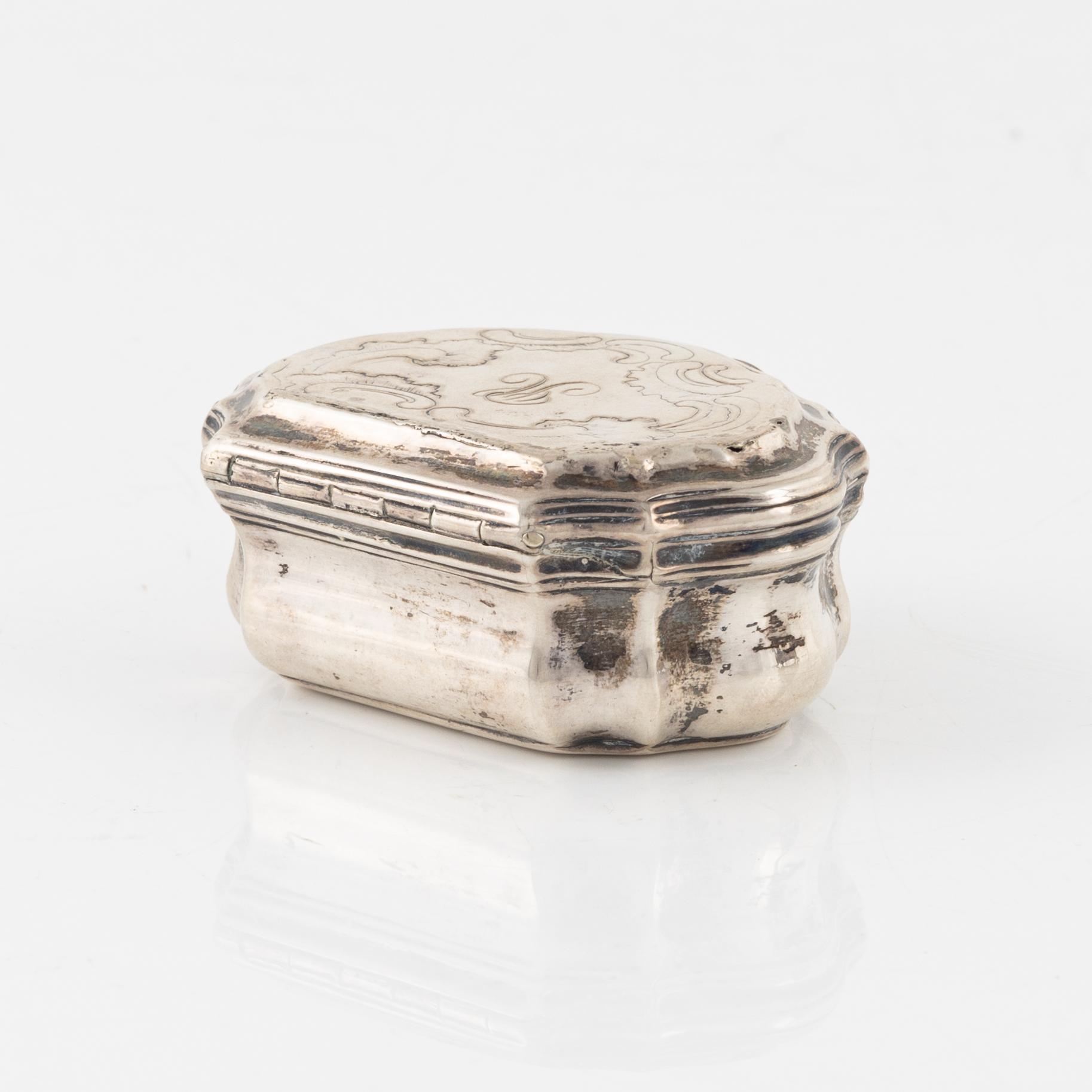 A Danish Rococo Silver Box, mark of Bendix Christensen, Copenhagen, second half of the 18th century.