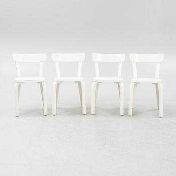 Alvar Aalto, a set of four model 69 chairs for Artek, Finland.