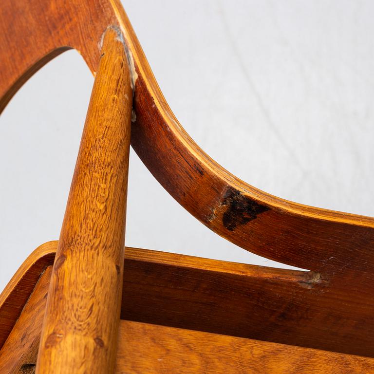 A teak veneered chair by N.A. Jørgensens Møbelfabrik / Bramin, Denmark.