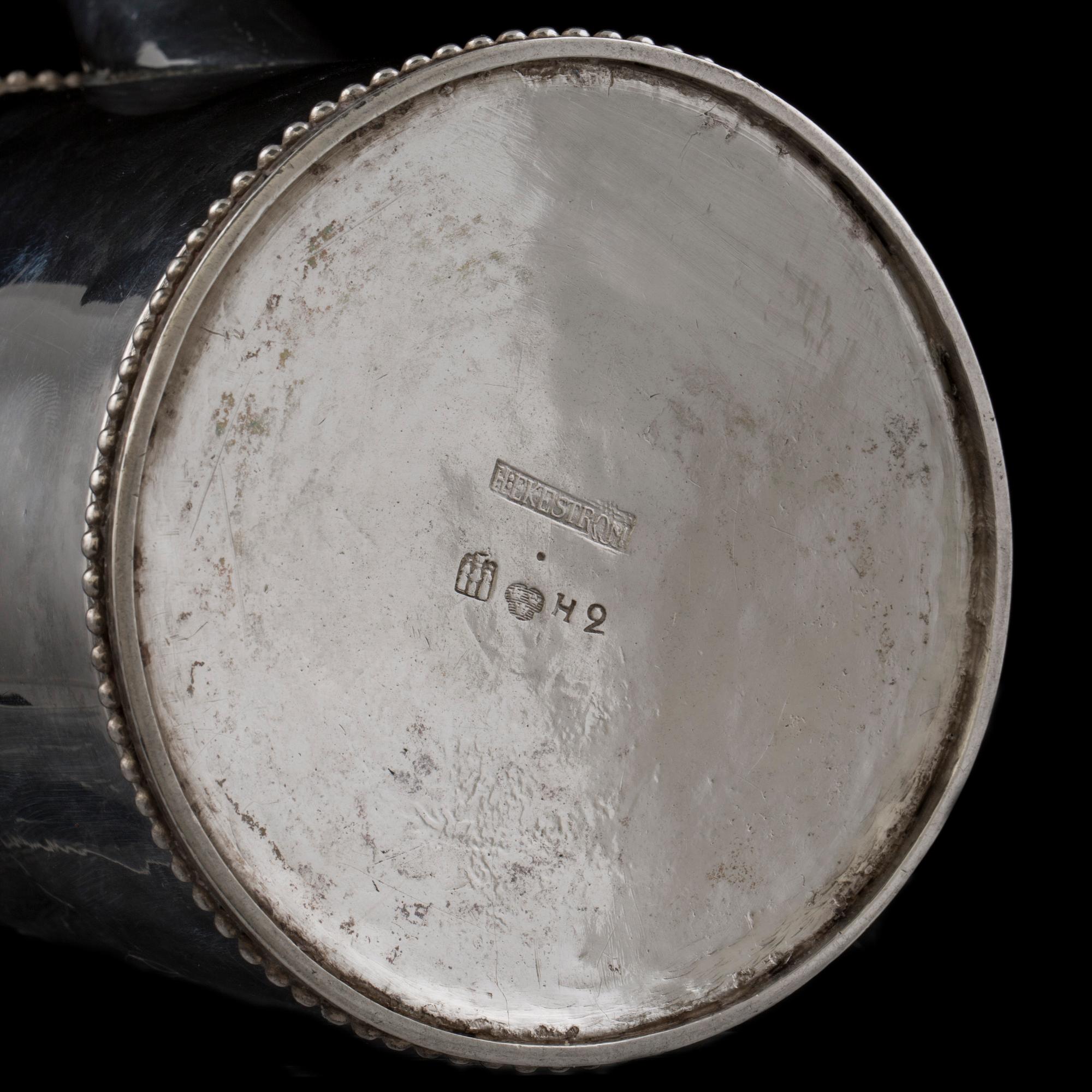 KAFFEKANNA, troligen Hans Ekeström d.y. Helsingborg 1790, silver ca 570 g.