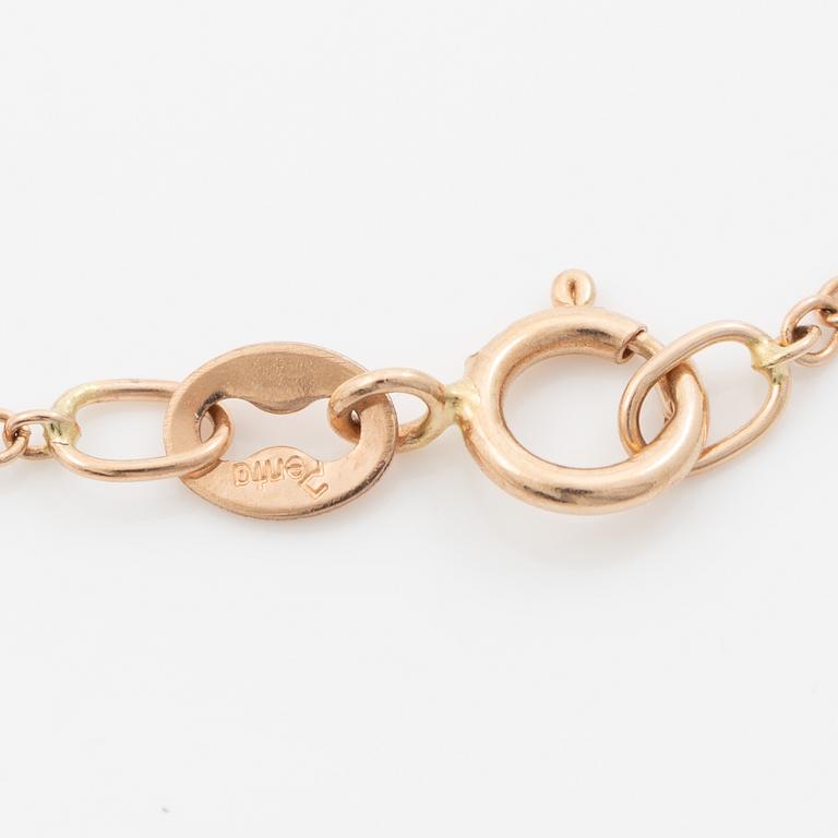 18K gold necklace with opal.
