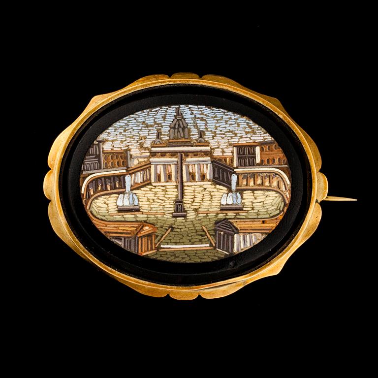 BROSCH, mikromosaik. Italien 1900-talets mitt.