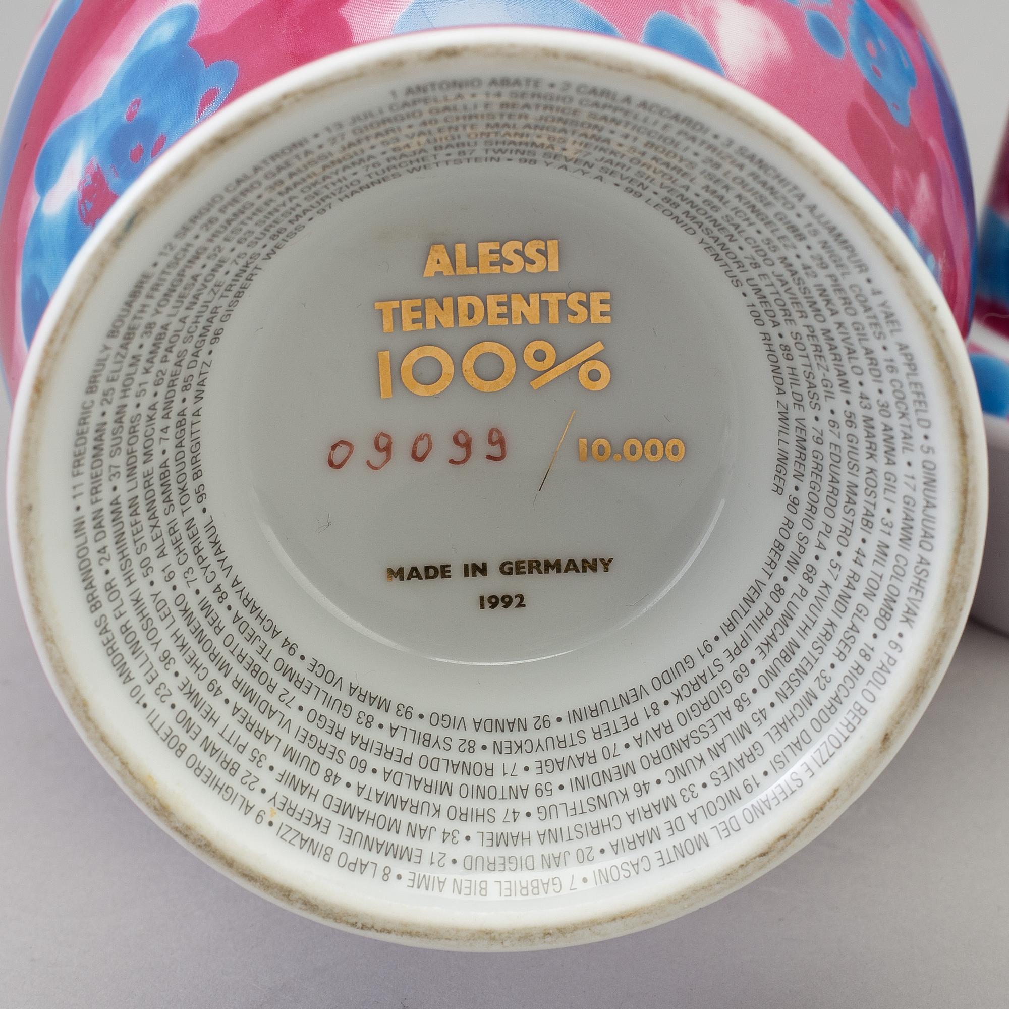ALESSO MENDINI & ROBERT VENTURI, vase, modell "TAM80", "100% Make Up", nr 91, Alessi, 1992. Märkt 09099.
