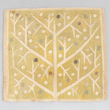 Barbro nilsson, a tapestry weave 'Gul kvist' textile, signed BM, c. 31 x 34 cm.