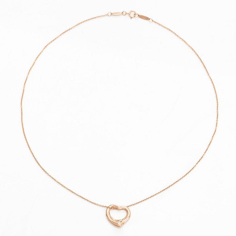 Tiffany & Co, Elsa Peretti, an 18K rose gold 'Open Heart' necklace.