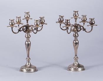 KANDELABRAR, ett par, silver, 1900-tal, vikt ca 1520g.
