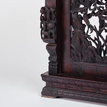 A massive zitan recessed-leg long table 'Jiaotousun Qiotouan', Qing dynasty, 19th century.