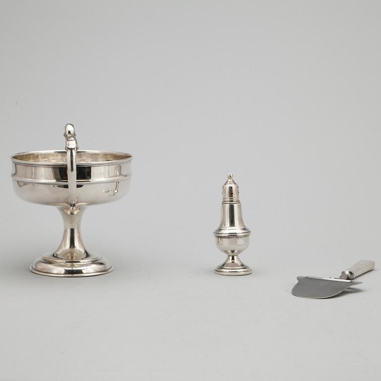 PARTI SILVER, 3 delar, bla Georg Jensen &  William Hutton & Sons ltd, Birmingham 1905-6.