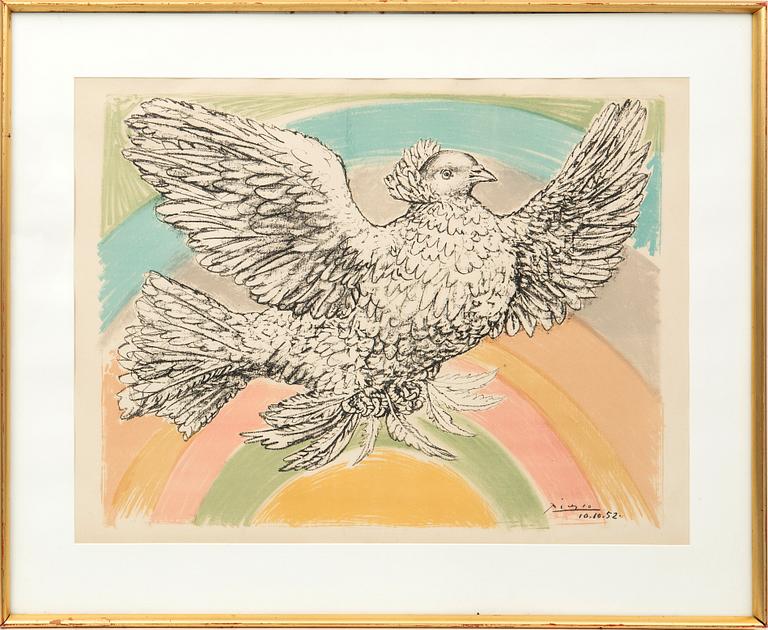 Pablo Picasso, after, "Flying Dove (To the Rainbow)".
