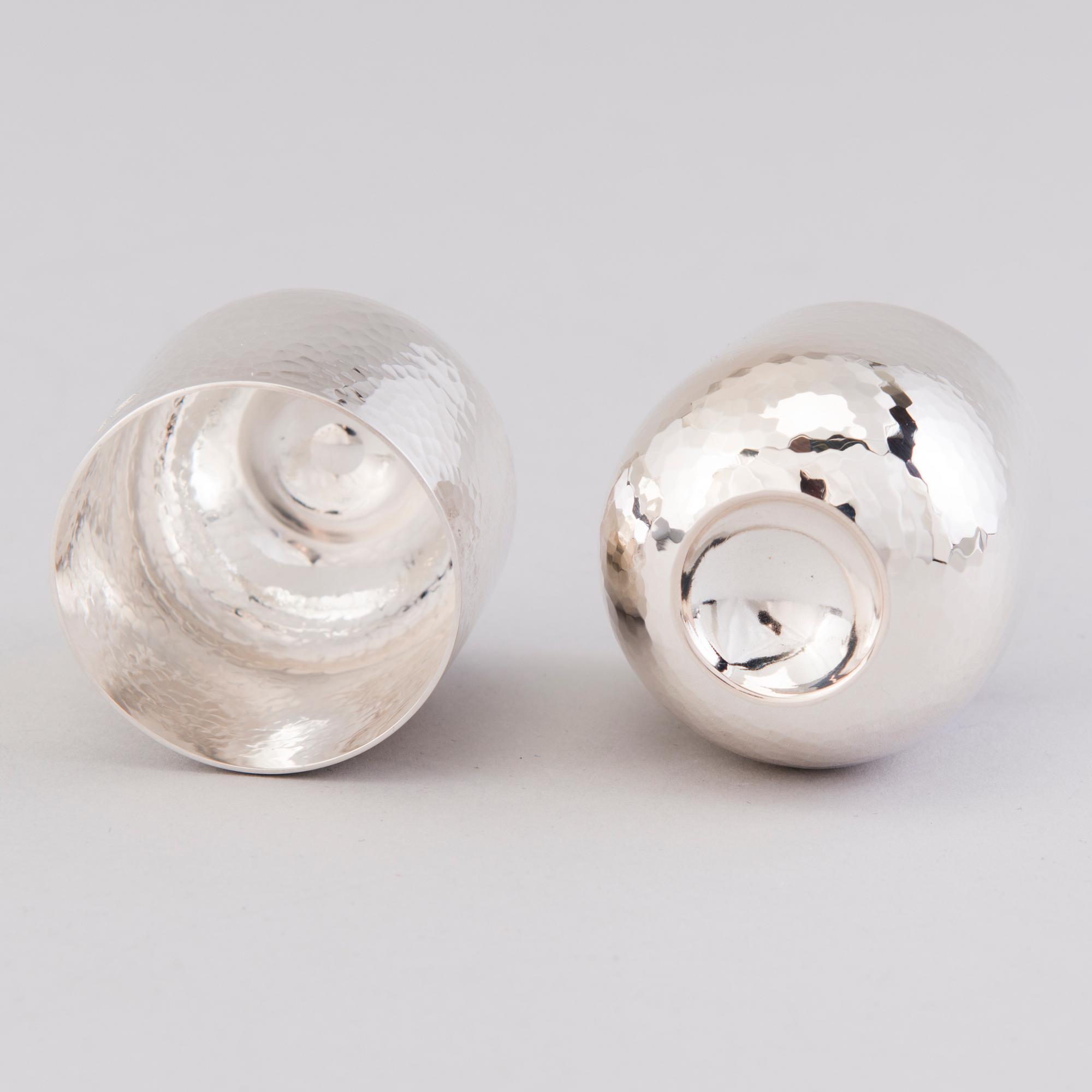 TAPIO WIRKKALA, bägare, 8 st, silver, Kultakeskus, Tavastehus 1996 och 2008.