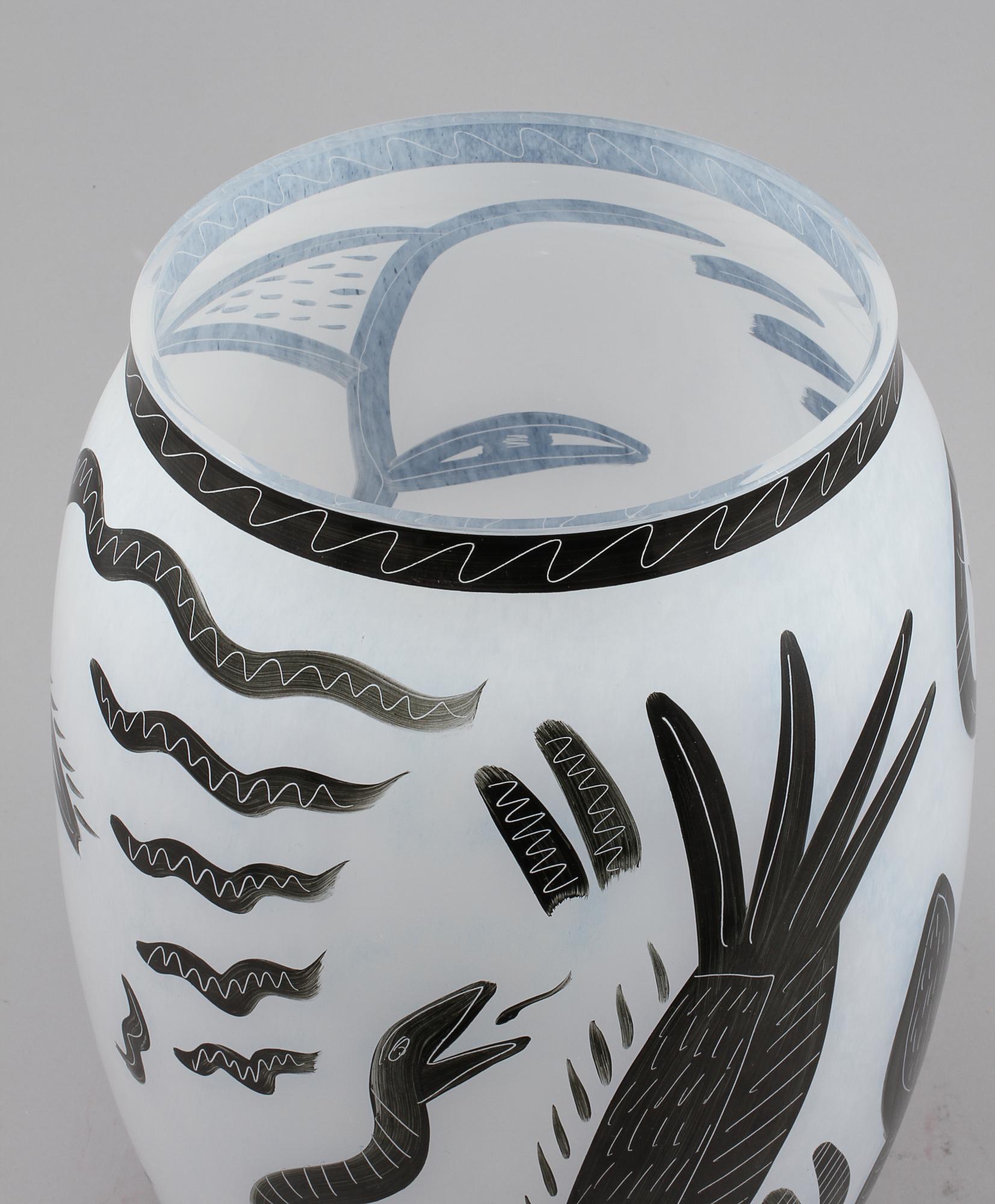 VAS, glas, Ulrica Hydman-Vallien, Kosta Boda, sent 1900-tal.