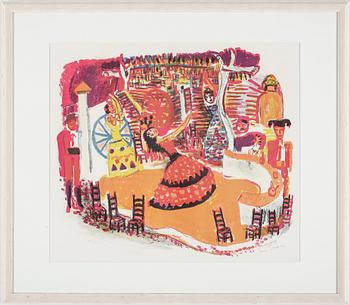 SVEN X:ET ERIXSON, 4 st färglitografier, signerade. Ur mappen "Carmen" från 1954.