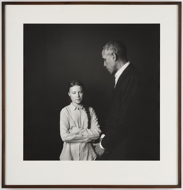 Max Modén, "Greta Thunberg and Barack Obama at the Grand Hotel", 2019.