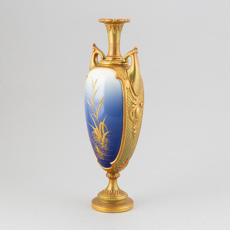 A porcelain urn from Royal Worcester, England, 1897.