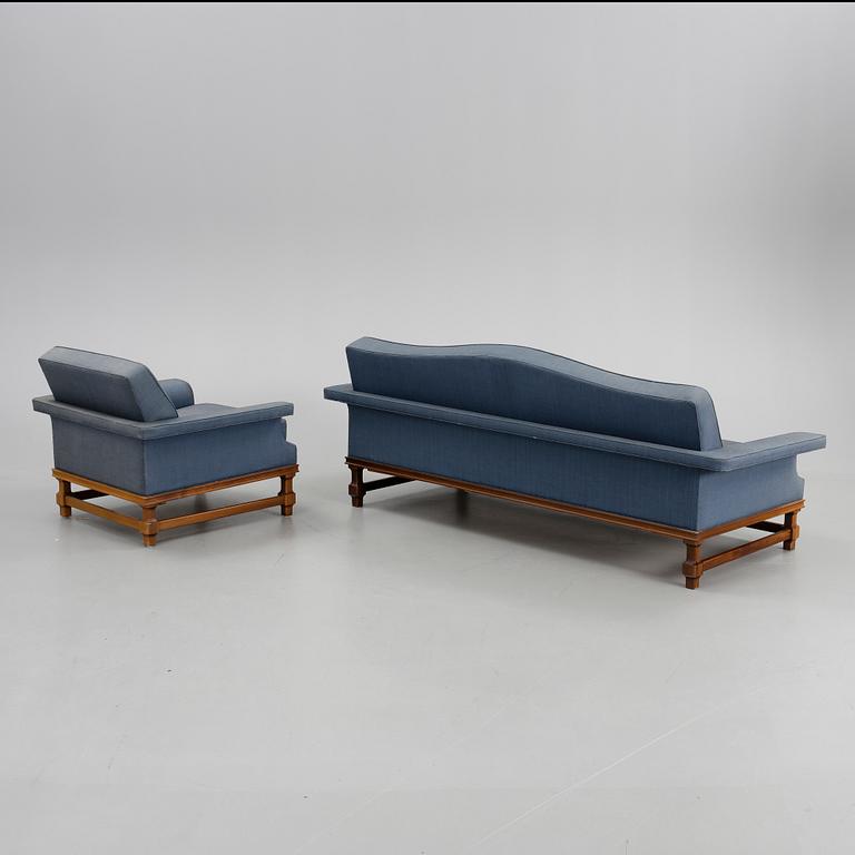 SOFFA samt FÅTÖLJ, 1950/60-tal.