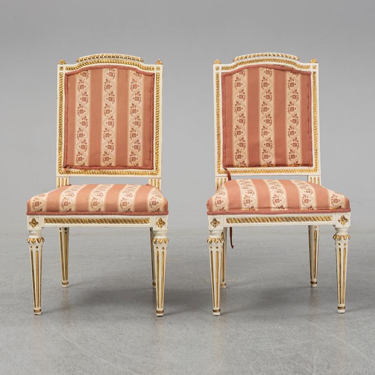 A PAIR OF LATE GUSTAVIAN ARMCHAIRS BY JOHAN LINDGREN (1770-1800) Stockholm.