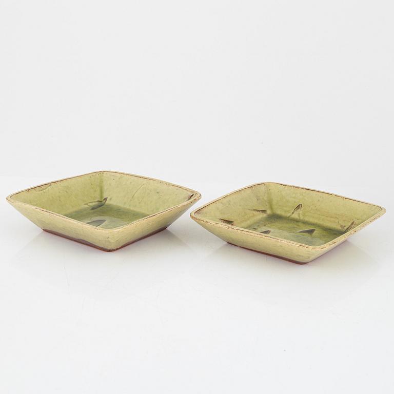 Karin Bengtson, a set of five ceramic objects, signed, Vimmerby Sweden.