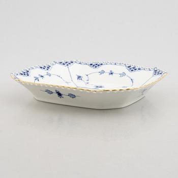 A 'Blue Fluted Full Lace'/'Musselmalet' porcelain dish, Royal Copenhagen, model 1143, 1974-78.