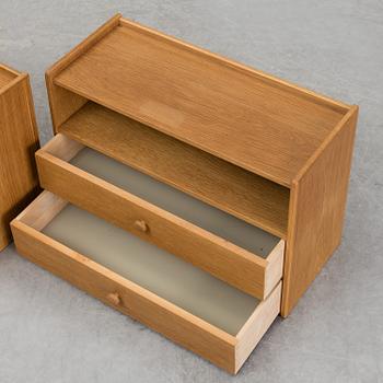 a pair of bedside tables/shelves, from the mid 20th century.