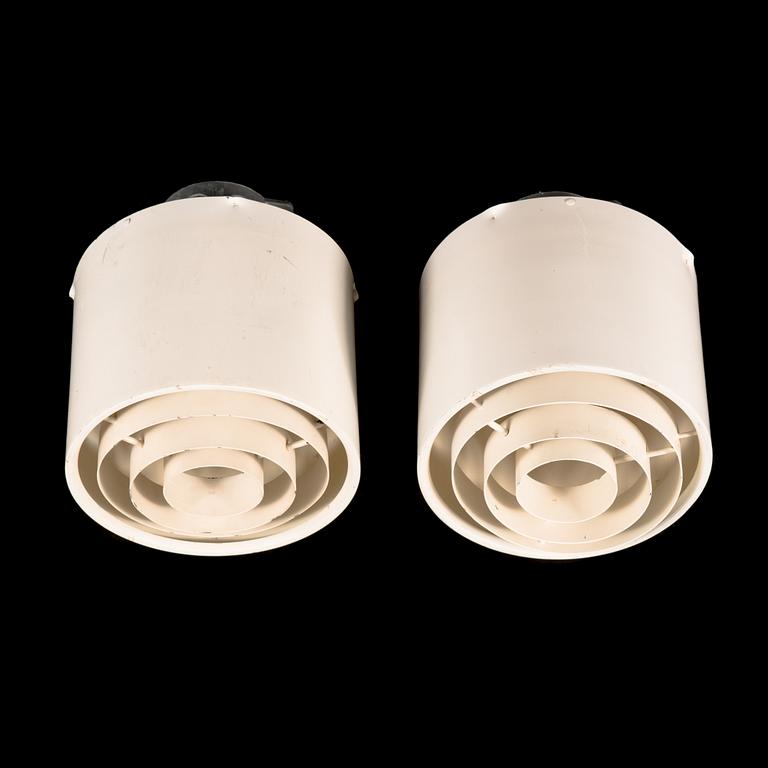 Alvar Aalto, a pair of mid-20th-century ceiling lights for Idman.