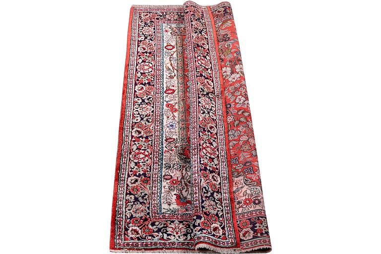 A rug, silk Quum, c. 155 x 104 cm.