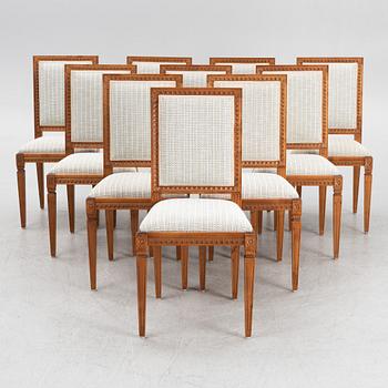 A set of ten Gustavian style chairs, Taseruds möbler, Sweden 2010.