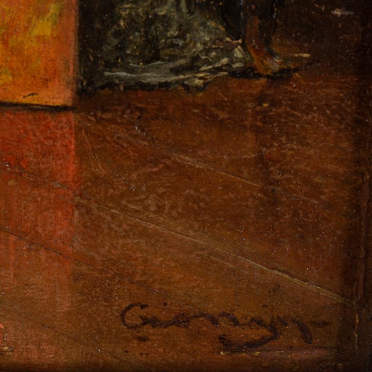 LOUIS P GONYN, oil on panel, signed.