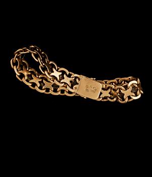ARMBAND, 18k guld, X-länk, EHW, Stockholm, 1947. Vikt ca 43,3 g.