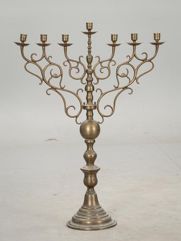 KANDELABER, mässing, barockstil, 18/1900-tal.
