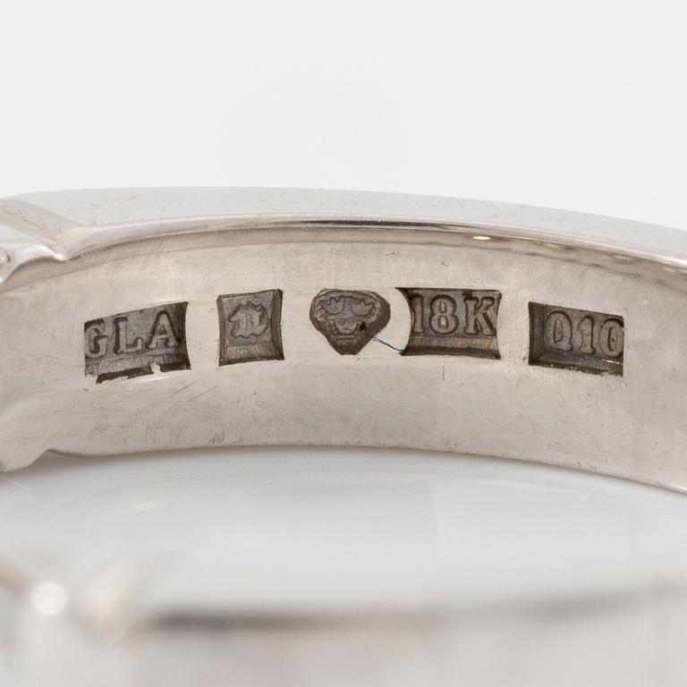 Ring, half eternity band, 18K white gold set with brilliant-cut diamonds, total 1.06 ct.