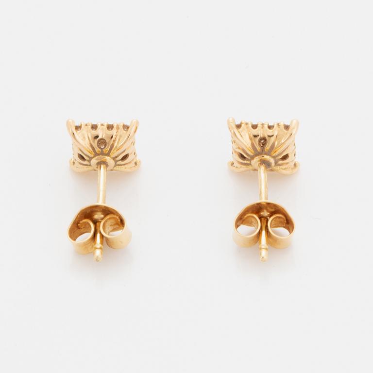 Diamond earrings.