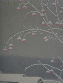 Bror Lindh, Rowan berries in a winter landscape.