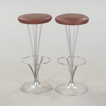 A pir of "FL 9511" bar stools, designed by Piet Hein for fritz Hansen, 20th century.