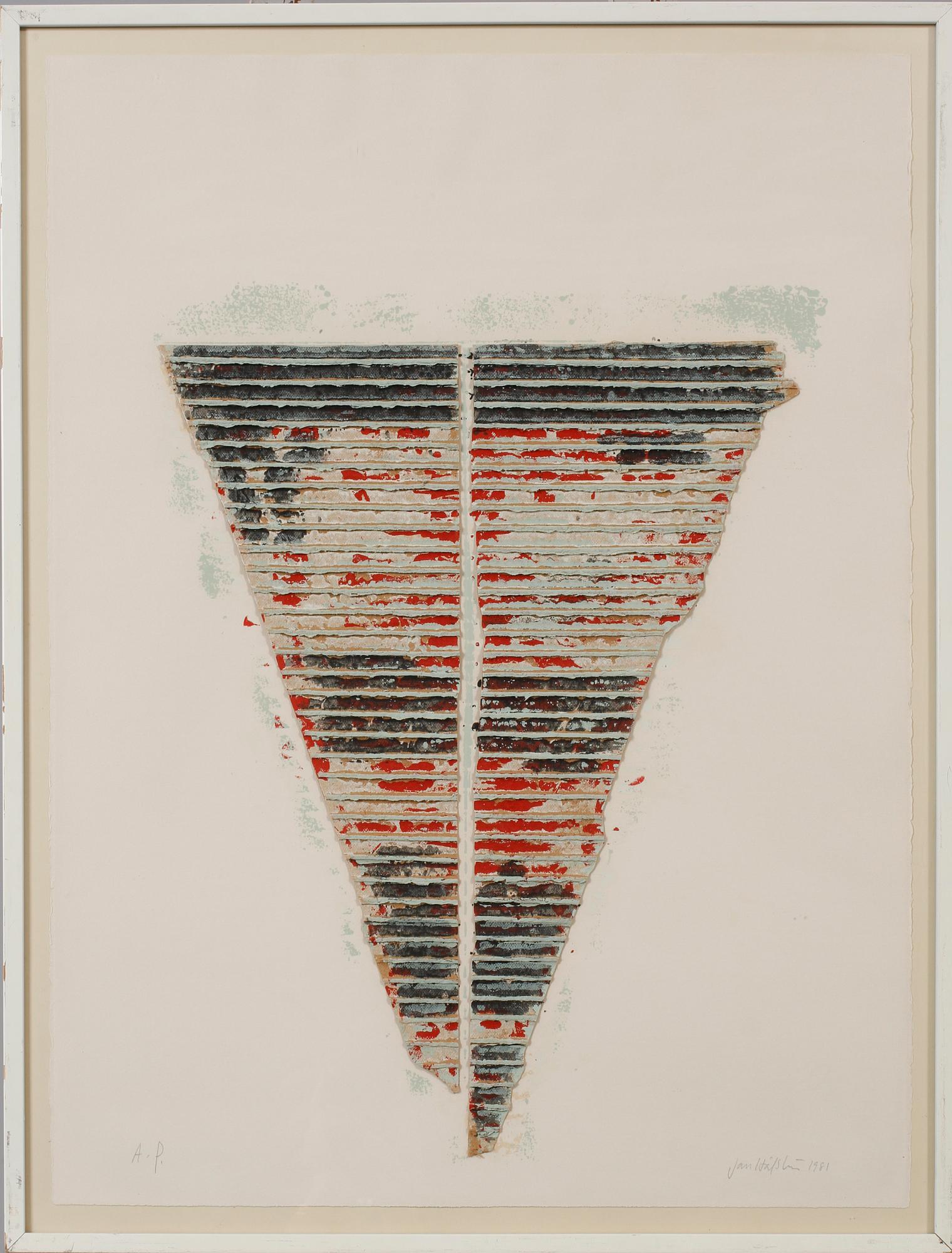 JAN HÅFSTRÖM, grafiskt blad med collage, signerat, numrerat AP och daterat 1981.