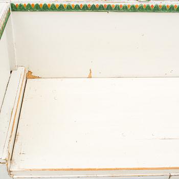 A early 19th century Swedish folk art folding bed from Forsa in Hälsingland.