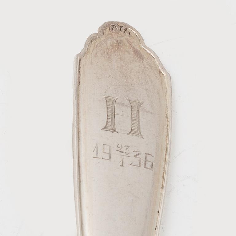 Guldsmedsaktiebolaget (GAB), Bestickdelar, 16 st, silver, modell Vasa, Stockholm 1939.