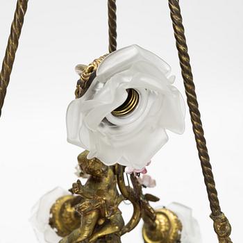 A French ceiling lamp, circa 1900.