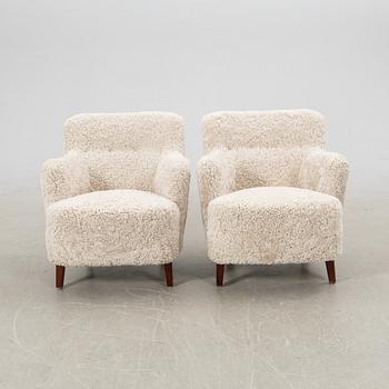 Fåtöljer ett par Danmark 1900-talets mitt/andra hälft.