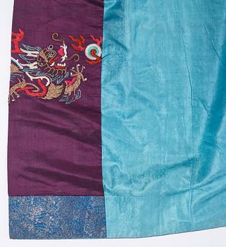 An embroidered silk skirt, Qing dynasty (1644-1912).